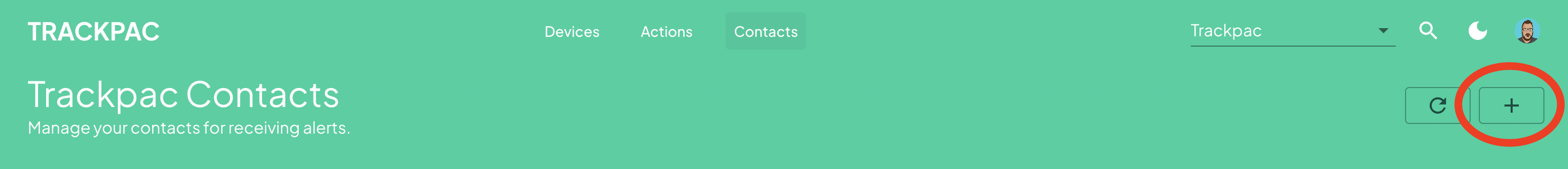 Add a contact button