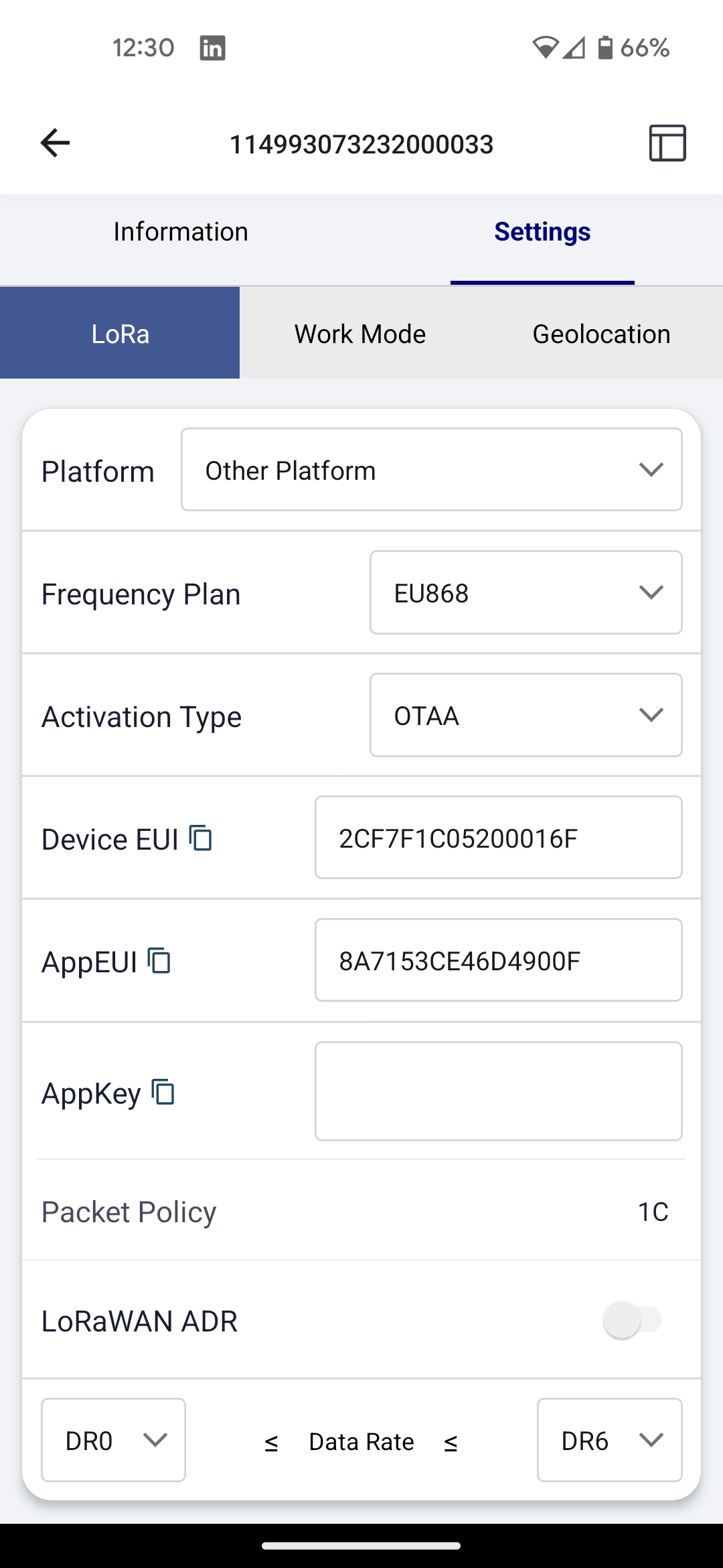 SenseCAP Mate Configure Settings