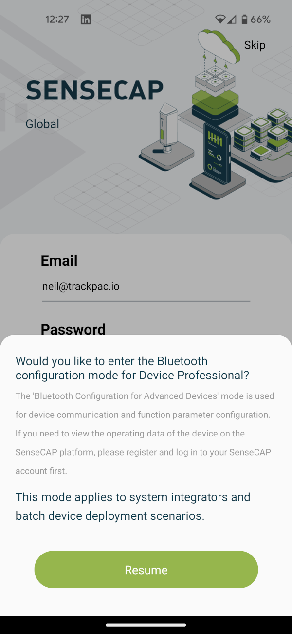 Sensecap Mate Configuration Mode